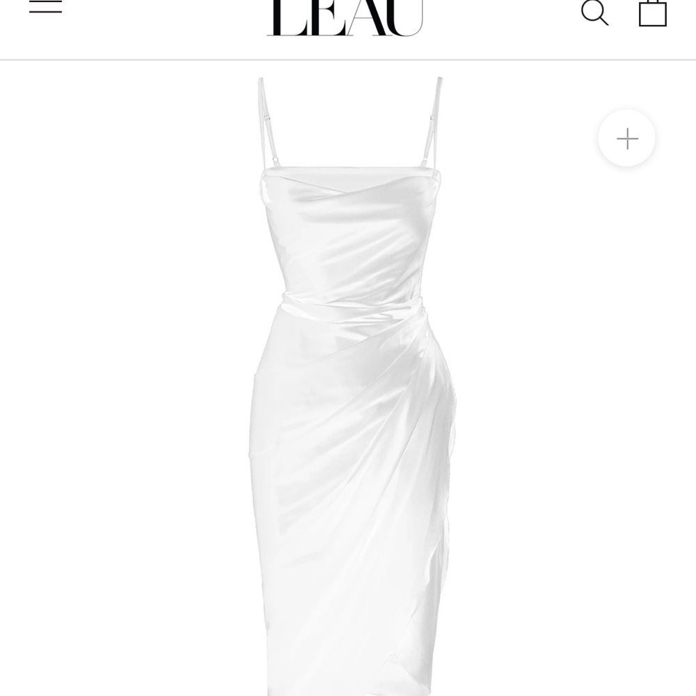 NWT OBSIDIAN SATIN MIDI DRESS - WHITE Leau Clothing